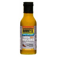 Aubrey D. Carolina BBQ Mustard Sauce with Ghost and Wiri Wiri Peppers 375ml