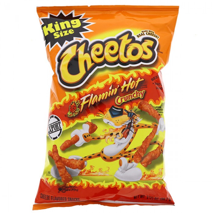 Cheetos Crunchy Flamin' Hot Cheese Flavored Snacks, 3.5 oz Bag 