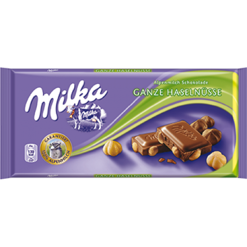 Milka Whole Hazelnuts Chocolate 100g