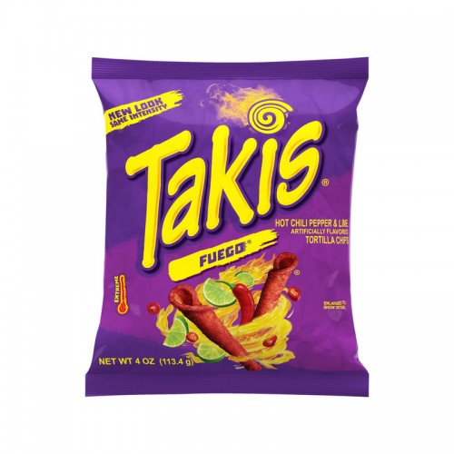 Takis Fuego Hot Chili Pepper & Lime Tortilla Chips 4oz