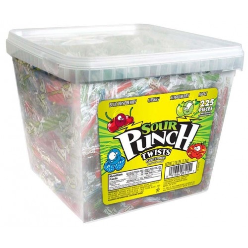American Licorice Sour Punch Twists 4 Flavor Tub 44.48oz